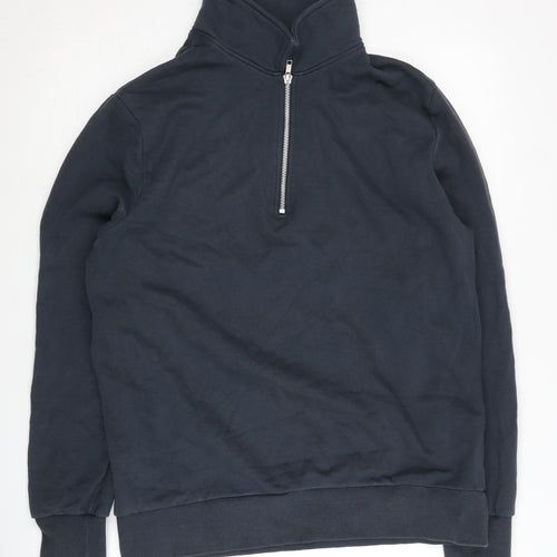 ASOS DESIGN Men's Blue M 1/2 Zip Sweatshirt
