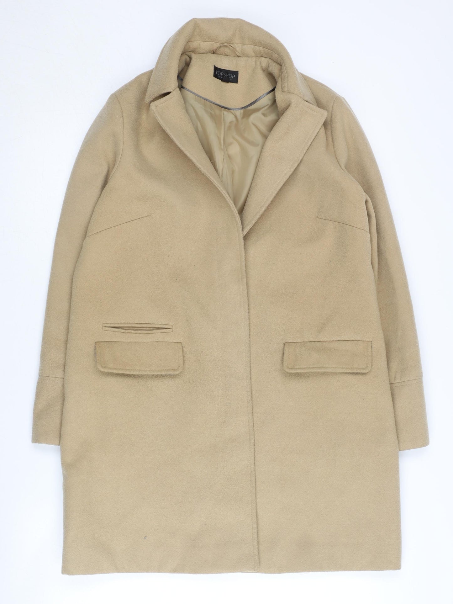 Topshop Beige Women's Overcoat Size 10