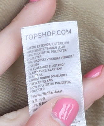 Topshop Beige Women's Overcoat Size 10