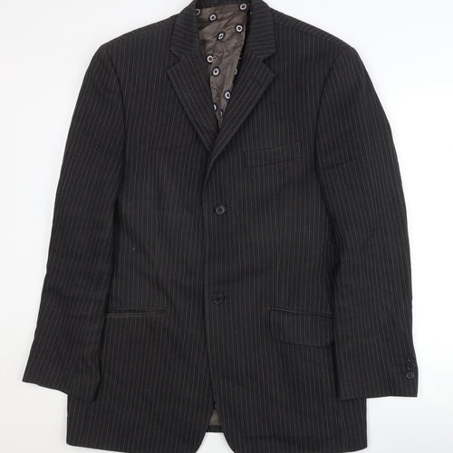 Ben Sherman Men's Black Striped Suit Jacket, Size 40R, Vintage