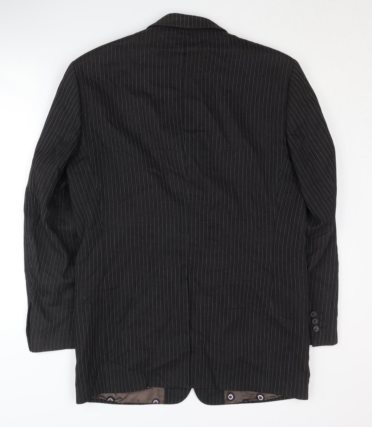 Ben Sherman Men's Black Striped Suit Jacket, Size 40R, Vintage