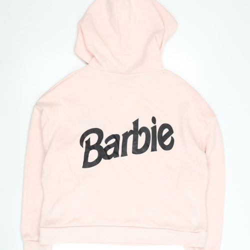 Barbie Women's Orange Pullover Sweatshirt, Size L Logo Accent