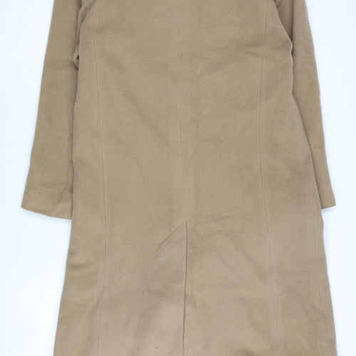 Wallis Women's Beige Wool Cashmere Petite Overcoat Size 10