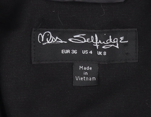 Miss Selfridge Women's Black Blazer Size 8 Slim Fit
