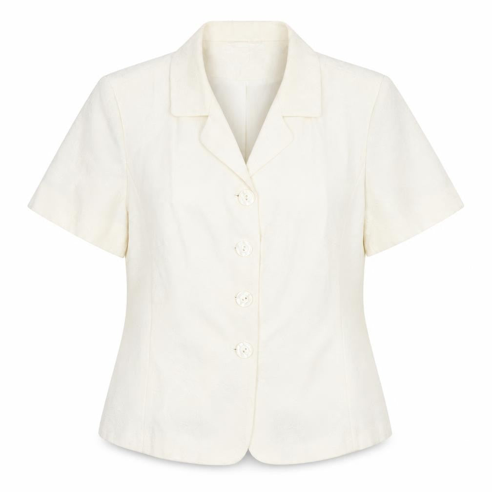 Front view of EL Collection Cubis Women's Ivory Suit Jacket, size 14