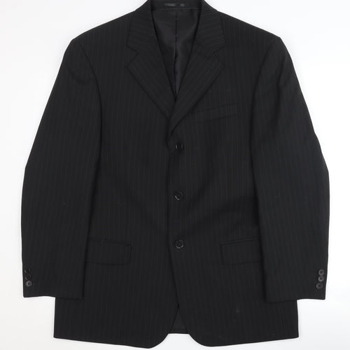 Suithouse Men's Black Striped Suit Jacket, 40 S