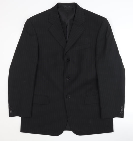 Suithouse Men's Black Striped Suit Jacket, 40 S