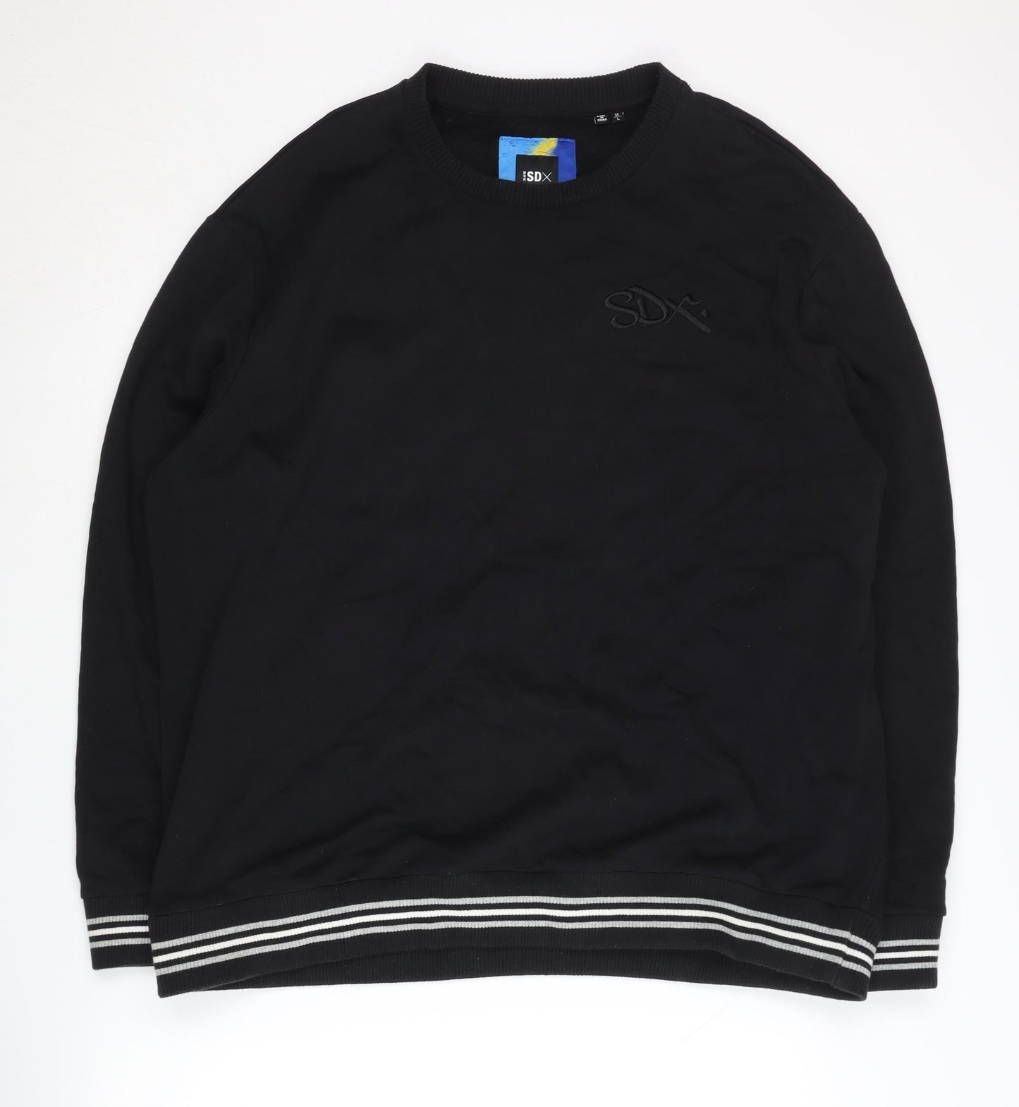 SDX Men's Black Embroidered Sweatshirt M