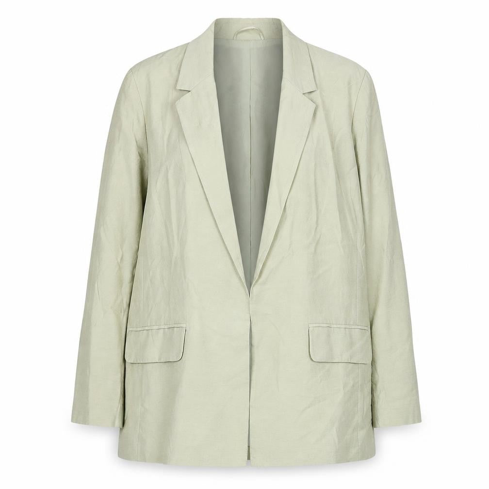 Front view of Next Women's Green Blazer, size 16, Lined, Long Sleeve