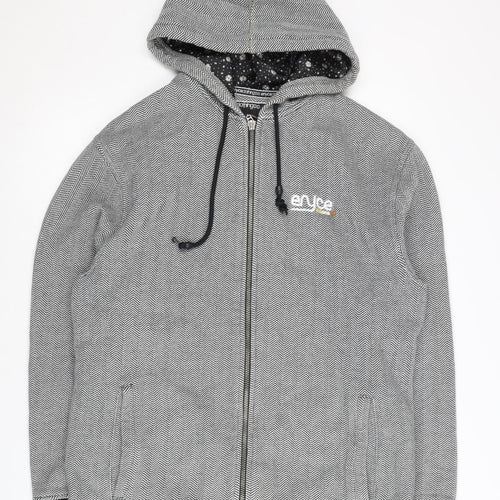 Enyce Men's Black Herringbone Hoodie Jacket L