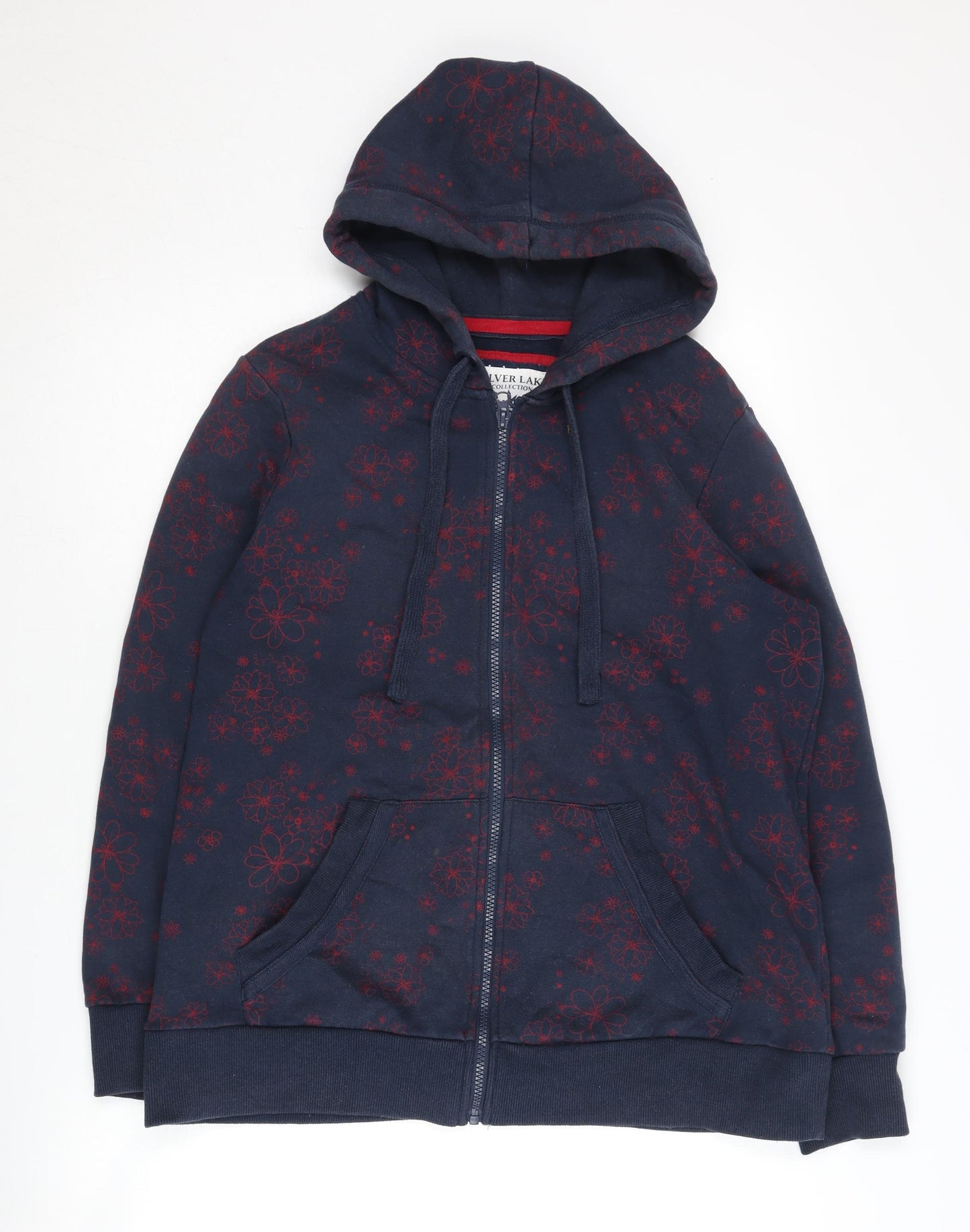 Silver Lake Women's Blue Floral Full Zip Hoodie Size 16
