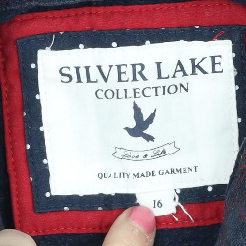 Silver Lake Women's Blue Floral Full Zip Hoodie Size 16