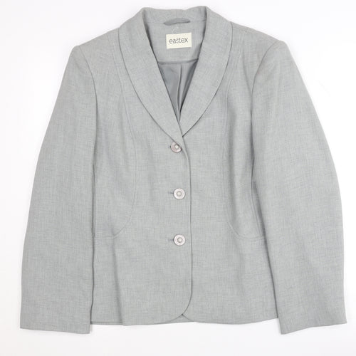 Eastex Women's Grey Blazer UK Size 12 Shawl Collar