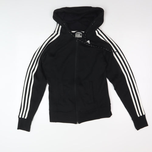 Adidas Men's Black XS Track Jacket With Hooded Style