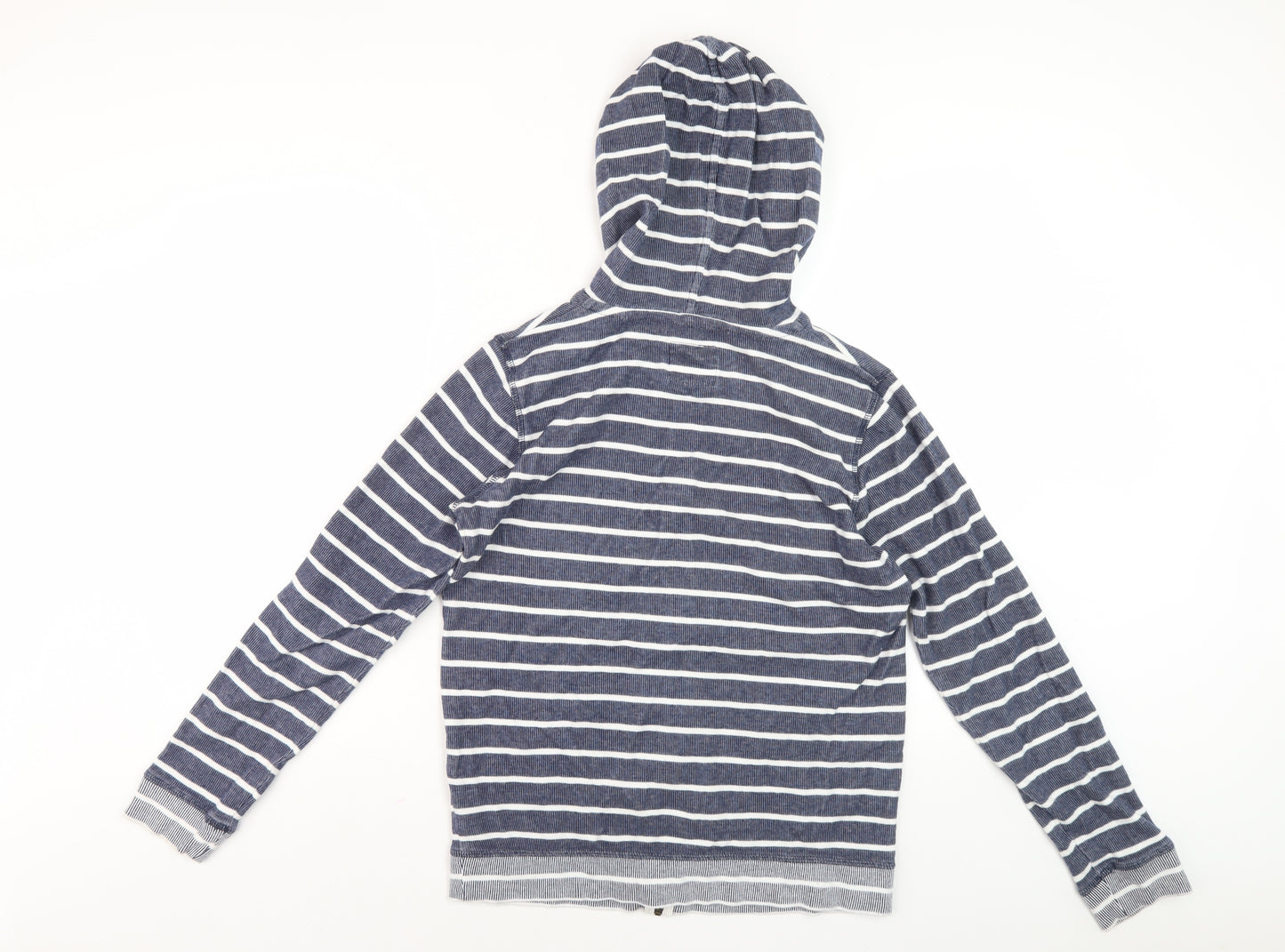 Fat Face Women's Blue Striped Hooded Jacket Size 8 Casual