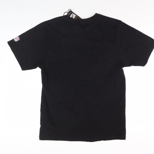 Pull & Bear Men's Black NFL Logo T-Shirt, Size M