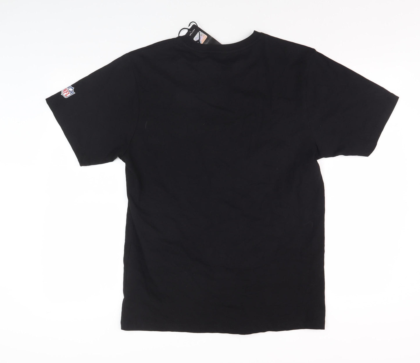 Pull & Bear Men's Black NFL Logo T-Shirt, Size M