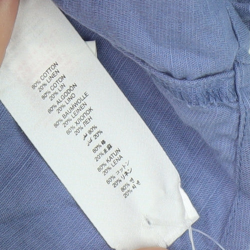 Lipsy Women's Blue Cotton Linen Shirt Dress - UK 12