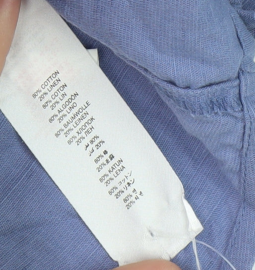 Lipsy Women's Blue Cotton Linen Shirt Dress - UK 12