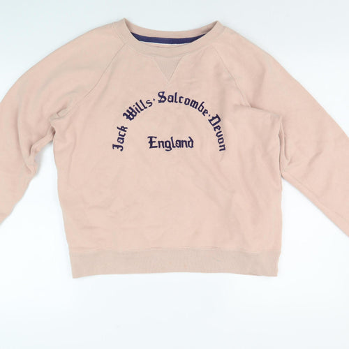 Jack Wills Women's Pink Pullover Sweatshirt, Size 10