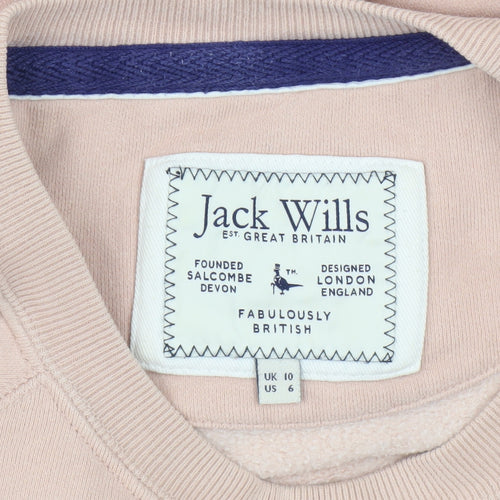 Jack Wills Women's Pink Pullover Sweatshirt, Size 10