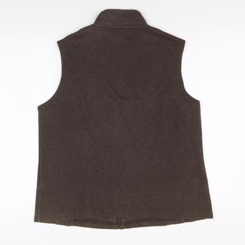Dash Women's Brown Sleeveless Zip Waistcoat Size 16