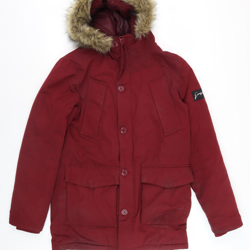 Just Hype Unisex Red Parka Jacket, Size S, Winter Style