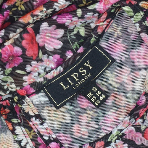Lipsy Women's Multicoloured Floral Tunic Blouse Size 14