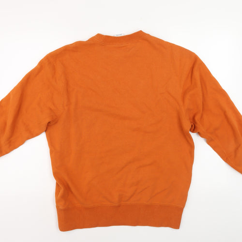 Nike Men's Orange Logo Sweatshirt, Size S, Crew Neck