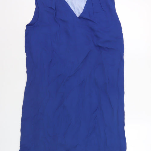 Massimo Dutti Women’s Blue V-Neck Sleeveless Shift Dress