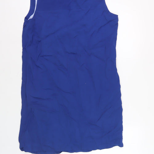 Massimo Dutti Women’s Blue V-Neck Sleeveless Shift Dress