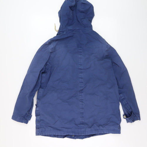Seasalt Cornwall Blue Long Rain Coat Size 12