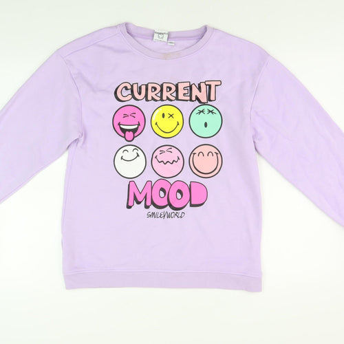 Smiley World Girls Purple Pullover Sweatshirt 13-14 Years