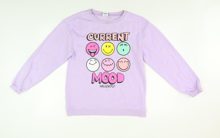Smiley World Girls Purple Pullover Sweatshirt 13-14 Years