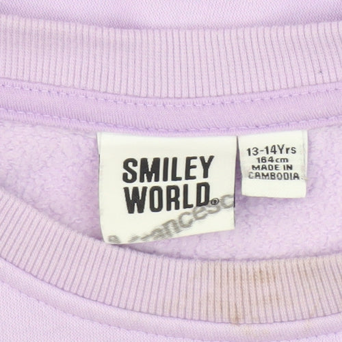 Smiley World Girls Purple Pullover Sweatshirt 13-14 Years