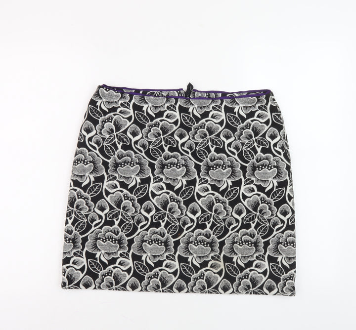 JOBIS Women’s Floral Pencil Skirt Size 12 Black
