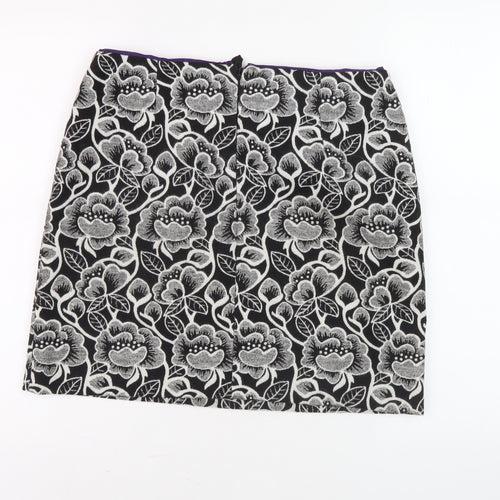 JOBIS Women’s Floral Pencil Skirt Size 12 Black