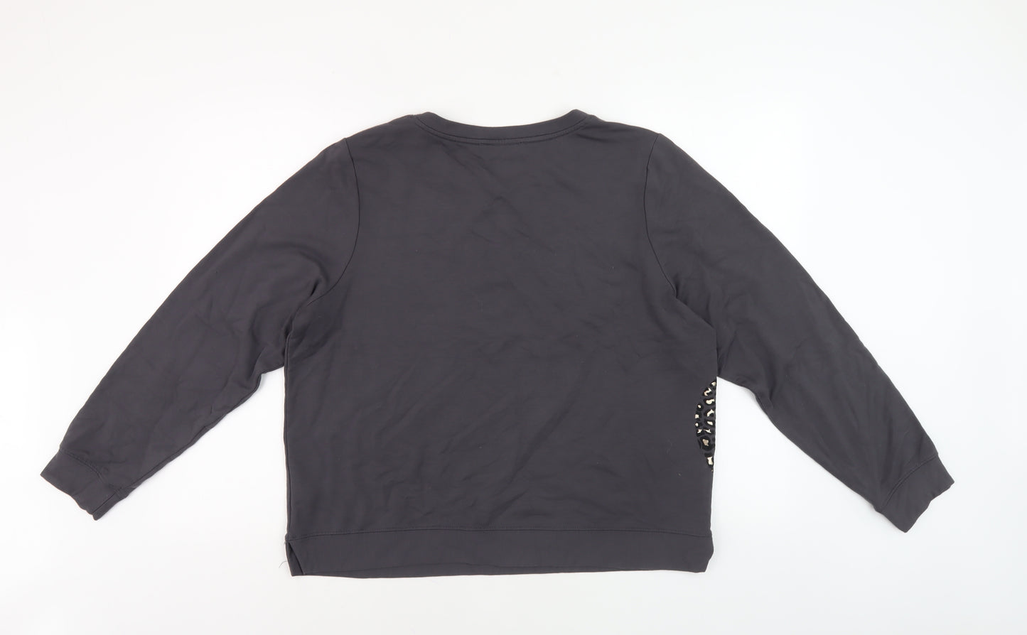 Oasis Women's Grey Pullover Sweatshirt L Embroidered