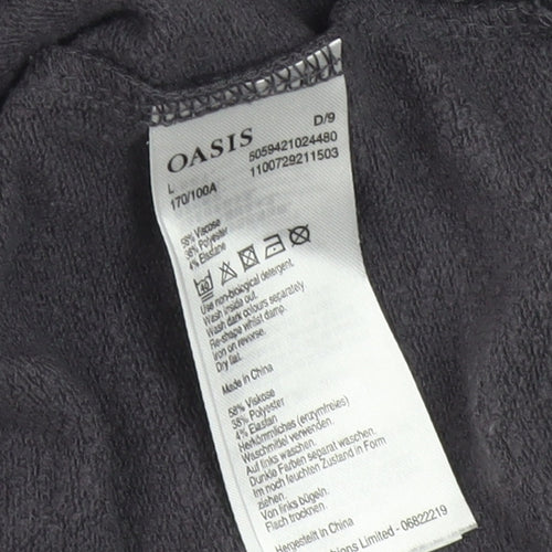 Oasis Women's Grey Pullover Sweatshirt L Embroidered