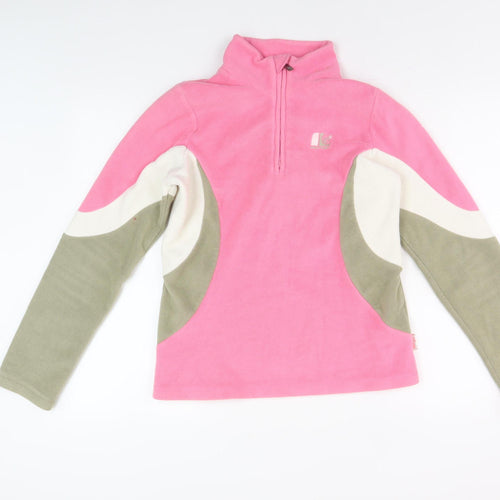 Protest Women's Pink Colourblock Fleece Sweatshirt Medium