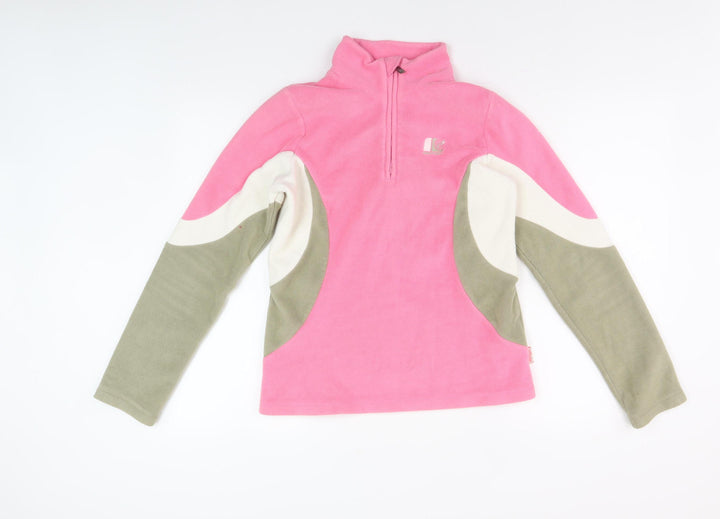 Protest Women's Pink Colourblock Fleece Sweatshirt Medium