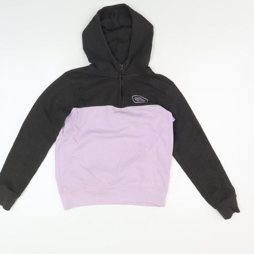 Saltrock Girls Black and Purple Hoodie with Logo, Size 9-10