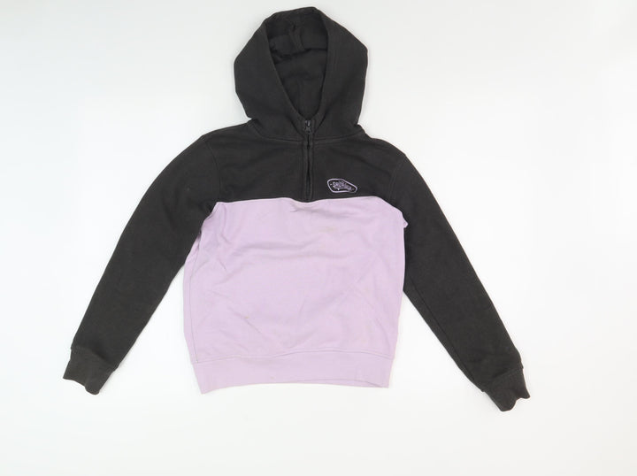 Saltrock Girls Black and Purple Hoodie with Logo, Size 9-10