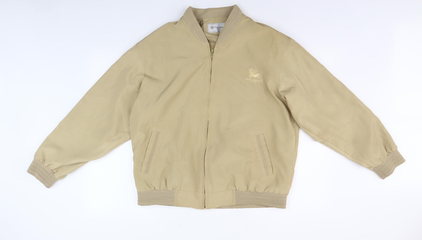 Cantarana Men's Beige Bomber Jacket Size M Casual Style