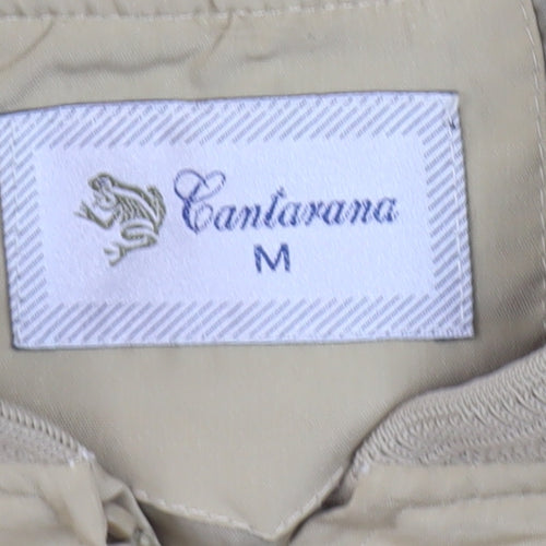 Cantarana Men's Beige Bomber Jacket Size M Casual Style