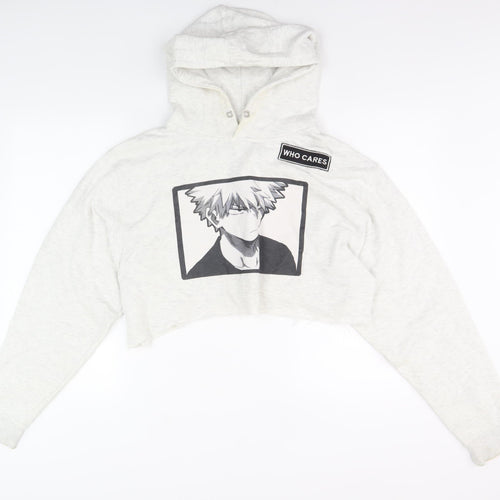 Land Seven Women's Ivory Pullover Hoodie, L, Anime Style