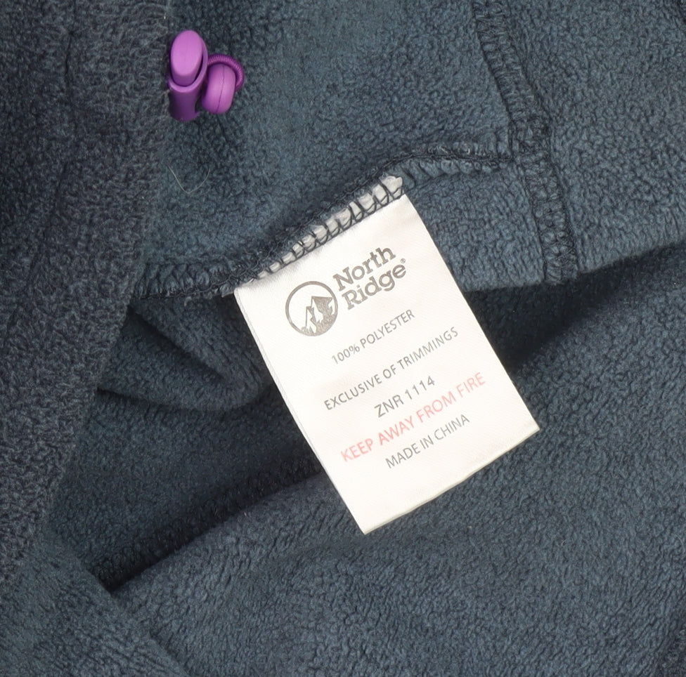 North Ridge Women's Blue Fleece Jacket Size 12
