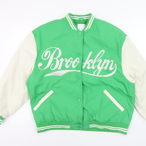 Primark Men's Green Varsity Jacket M - Stylish & Sporty