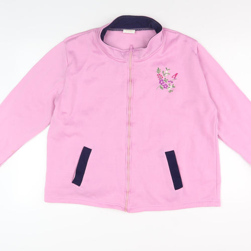 Anne De Lancay Pink Embroidered Women's Jacket Size 22/24