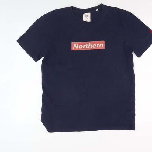 Northern Couture Men's Blue Crew Neck T-Shirt L